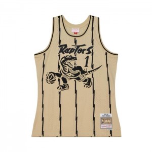 NBA Swingman Mitchell & Ness Khaki Black Tracy Mcgrady Toronto Raptors 1998-99 Jersey Hombre | 3625SALUJ