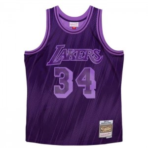 NBA Swingman Mitchell & Ness Monochrome Shaquille O'Neal Los Angeles Lakers 1996-97 Jersey Hombre | 3965IALOM
