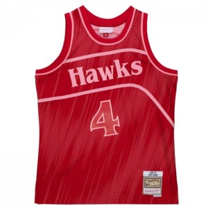 NBA Swingman Mitchell & Ness Monochrome Spud Webb Atlanta Hawks 1986-87 Jersey Hombre | 7160RZFQS