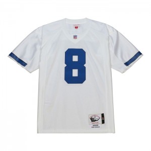 NFL Authentic Mitchell & Ness Troy Aikman Dallas Cowboys White 2000 Jersey Hombre | 4592ZAEHW