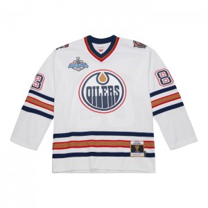 NHL Blue Line Mitchell & Ness Ales Hemsky Edmonton Oilers White 2005 Jersey Hombre | 1497BMKNI