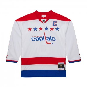 NHL Blue Line Mitchell & Ness Alexander Ovechkin Washington Capitals White Alternate 2012 Jersey Hombre | 4136USZQW