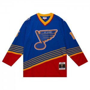 NHL Blue Line Mitchell & Ness Brett Hull St. Louis Blues 1995 Jersey Hombre | 6302KVBGQ