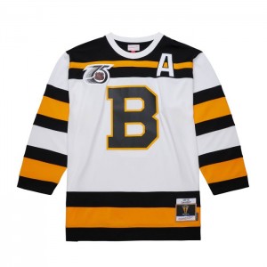 NHL Blue Line Mitchell & Ness Cam Neely Boston Bruins White 1991 Jersey Hombre | 7632EQPKY