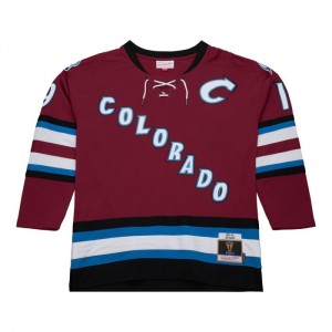 NHL Blue Line Mitchell & Ness Joe Sakic Colorado Avalanche Dark 2001 Jersey Hombre | 5380JQWFY