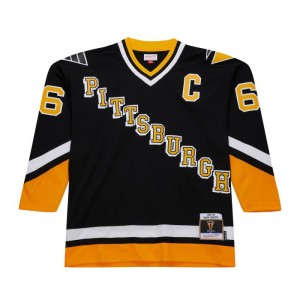 NHL Blue Line Mitchell & Ness Mario Lemieux Pittsburgh Penguins Dark 1992 Jersey Hombre | 1643YSWAU