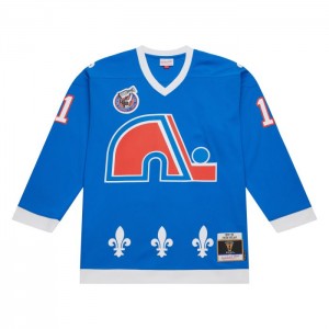 NHL Blue Line Mitchell & Ness Owen Nolan Quebec Nordiques Dark 1992 Jersey Hombre | 9820LIQZS