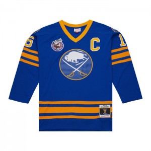 NHL Blue Line Mitchell & Ness Pat Lafontaine Buffalo Sabres Dark 1992 Jersey Hombre | 4356HVIZP