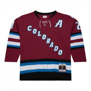 NHL Blue Line Mitchell & Ness Peter Forsberg Colorado Avalanche Dark 2001 Jersey Hombre | 9312HWPRZ