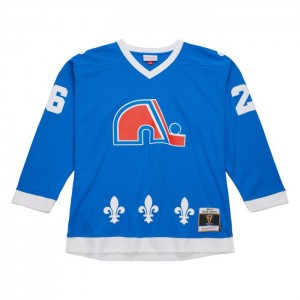 NHL Blue Line Mitchell & Ness Peter Stastny Quebec Nordiques Dark 1980 Jersey Hombre | 8246VUQND