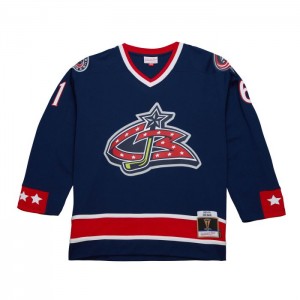 NHL Blue Line Mitchell & Ness Rick Nash Columbus Blue Dark 2003 Jersey Hombre | 0924VROLU