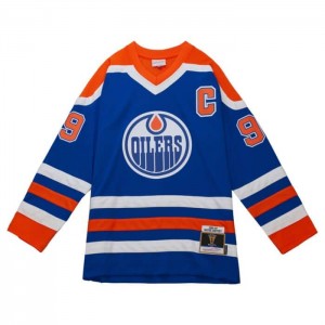 NHL Blue Line Mitchell & Ness Wayne Gretzky Edmonton Oilers 1986 Jersey Hombre | 4716LOUXR