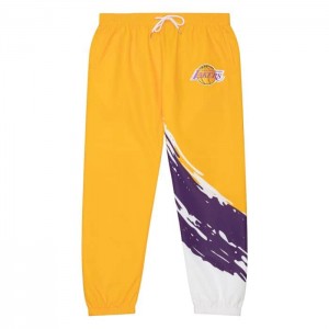 Pantalon Mitchell & Ness Paintbrush Warmup Los Angeles Lakers Hombre | 2649NFCKW