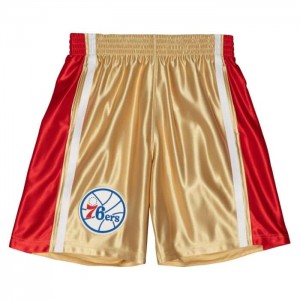Short Mitchell & Ness 75th Anniversary Gold Philadelphia 76ers 1996-97 Hombre | 5329EZLQD