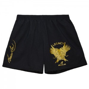 Short Mitchell & Ness Branded Bruce Lee Dragon'S Head Script Nylon Hombre | 2578HMNUG