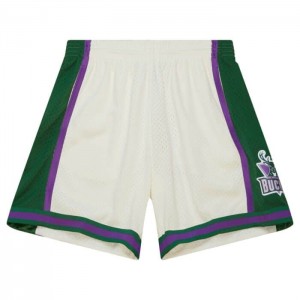 Short Mitchell & Ness Cream Milwaukee Bucks 2000 Hombre | 2456NQJCZ