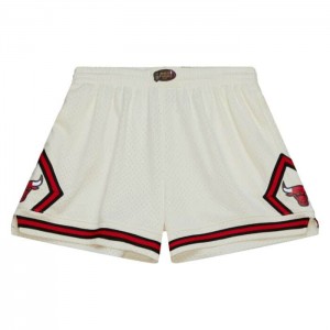 Short Mitchell & Ness Cream Unisex Jump Shot Chicago Bulls 1997-98 Mujer | 6539ACJBQ