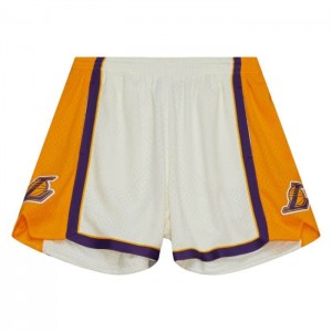 Short Mitchell & Ness Cream Unisex Jump Shot Los Angeles Lakers 2009-10 Mujer | 8327JXMRU