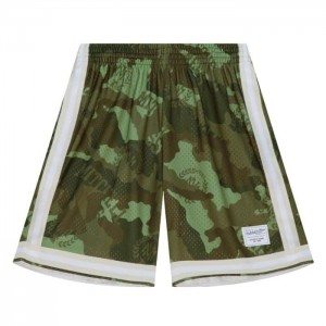 Short Mitchell & Ness Ghost Green Camo Replica Branded Hombre | 4651PMDLJ