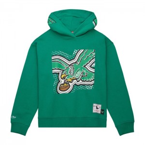 Sudadera con Capucha Mitchell & Ness Big Face 7.0 Philadelphia Eagles Mujer | 7819NMESI
