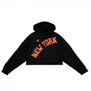 Sudadera con Capucha Mitchell & Ness Big Face 4.0 Crop New York Knicks Mujer | 5792VXFGE
