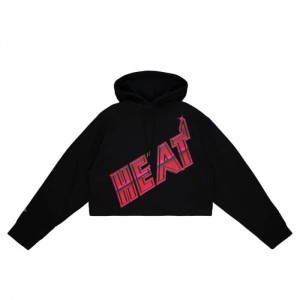 Sudadera con Capucha Mitchell & Ness Big Face 4.0 Crop Miami Heat Mujer | 8453IQXGY