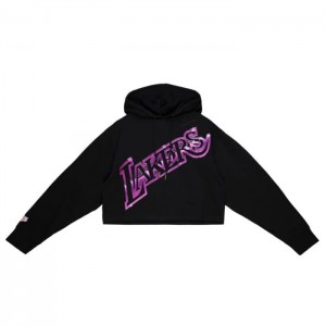 Sudadera con Capucha Mitchell & Ness Big Face 4.0 Crop Los Angeles Lakers Mujer | 2310GZTBO