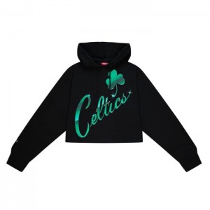 Sudadera con Capucha Mitchell & Ness Big Face 4.0 Crop Boston Celtics Mujer | 2719MDNLY
