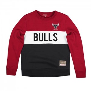 Sudadera con Capucha Mitchell & Ness Color Block Crew 2.0 Chicago Bulls Mujer | 8237IKYVS