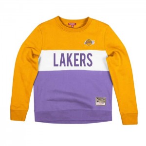 Sudadera con Capucha Mitchell & Ness Color Block Crew 2.0 Los Angeles Lakers Mujer | 1230PVZDE
