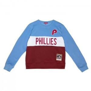 Sudadera con Capucha Mitchell & Ness Color Block Crew 2.0 Philadelphia Phillies Mujer | 2461MZNAU