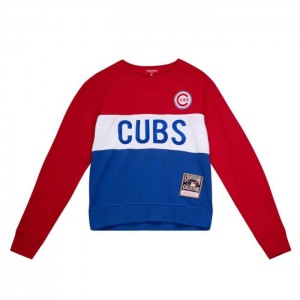 Sudadera con Capucha Mitchell & Ness Color Block Crew 2.0 Chicago Cubs Mujer | 4563NLWSH