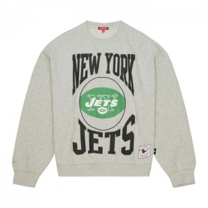 Sudadera con Capucha Mitchell & Ness Logo Ligeros Crew 3.0 New York Jets Mujer | 6507ILDYX