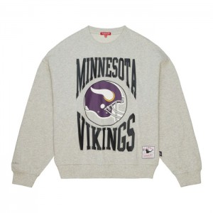 Sudadera con Capucha Mitchell & Ness Logo Ligeros Crew 3.0 Minnesota Vikings Mujer | 7902YDAZM