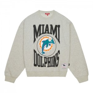 Sudadera con Capucha Mitchell & Ness Logo Ligeros Crew 3.0 Miami Dolphins Mujer | 3769AYSXW