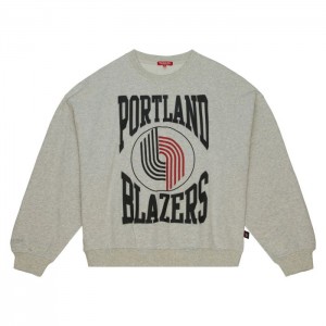 Sudadera con Capucha Mitchell & Ness Logo LT Crew 3.0 Portland Trail Blazers Mujer | 3970LARVQ