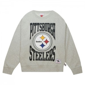 Sudadera con Capucha Mitchell & Ness Logo LT Crew 3.0 Pittsburgh Steelers Mujer | 1507IPEYX