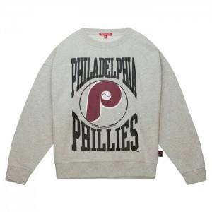 Sudadera con Capucha Mitchell & Ness Logo LT Crew 3.0 Philadelphia Phillies Mujer | 5382UDPVJ