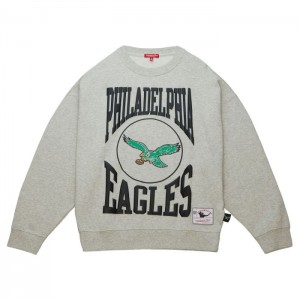 Sudadera con Capucha Mitchell & Ness Logo LT Crew 3.0 Philadelphia Eagles Mujer | 4260BEQRI