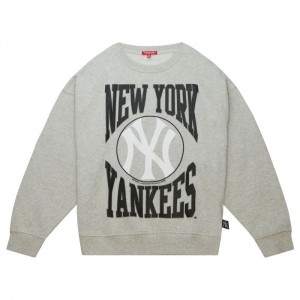 Sudadera con Capucha Mitchell & Ness Logo LT Crew 3.0 New York Yankees Mujer | 6183HCKEY