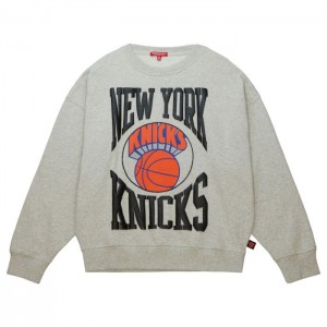 Sudadera con Capucha Mitchell & Ness Logo LT Crew 3.0 New York Knicks Mujer | 7893NECWT