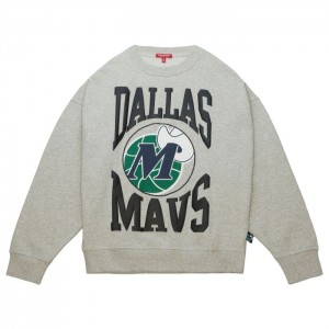 Sudadera con Capucha Mitchell & Ness Logo LT Crew 3.0 Dallas Mavericks Mujer | 6027KMUHB