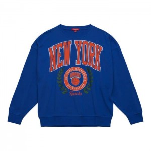 Sudadera con Capucha Mitchell & Ness Logo Lt Crew 2.0 New York Knicks Mujer | 6708GTPMC