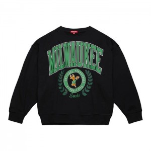 Sudadera con Capucha Mitchell & Ness Logo Lt Crew 2.0 Milwaukee Bucks Mujer | 3786LWARZ