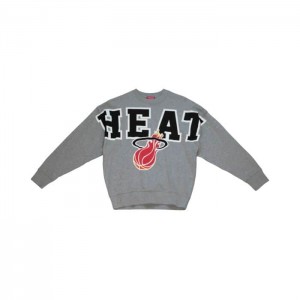 Sudadera con Capucha Mitchell & Ness Logo Fleece Miami Heat Mujer | 7346WXBFM