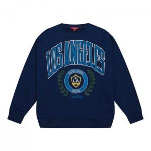 Sudadera con Capucha Mitchell & Ness Logo Lt Crew 2.0 Los Angeles Galaxy Mujer | 6720LHFTY