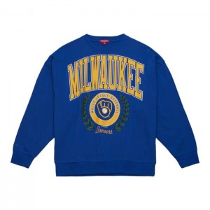 Sudaderas Mitchell & Ness Logo Lt Crew 2.0 Milwaukee Brewers Mujer | 1806IHLXZ