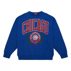Sudaderas Mitchell & Ness Logo Lt Crew 2.0 Chicago Cubs Mujer | 0412NMKTY