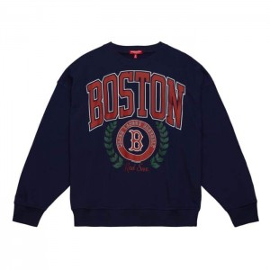 Sudaderas Mitchell & Ness Logo Lt Crew 2.0 Boston Red Sox Mujer | 5382BQSKI