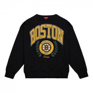 Sudaderas Mitchell & Ness Logo Lt Crew 2.0 Boston Bruins Mujer | 9854MLPAC
